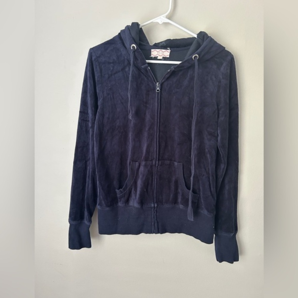 Pink‎ Rose Navy Zip-Up Jacket